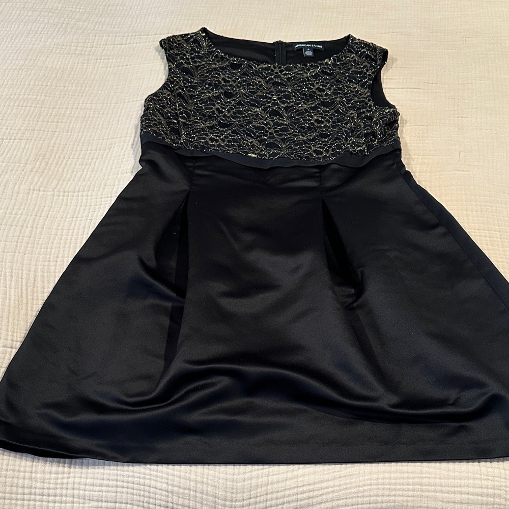 American Living Elegant Black and Gold Dress 16